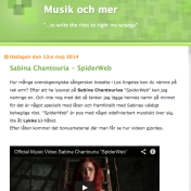 Sabina Chantouria - SpiderWeb, Musik och Mer, 13/5-14 http://www.musikochmer.com/2014/05/sabina-chantouria-spiderweb.html