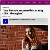 "Jag hittade en pusselbit av mig själv i Georgien", P4 Malmöhus, Sveriges Radio, 3/11-16 http://sverigesradio.se/sida/artikel.aspx?programid=96&artikel=6555229